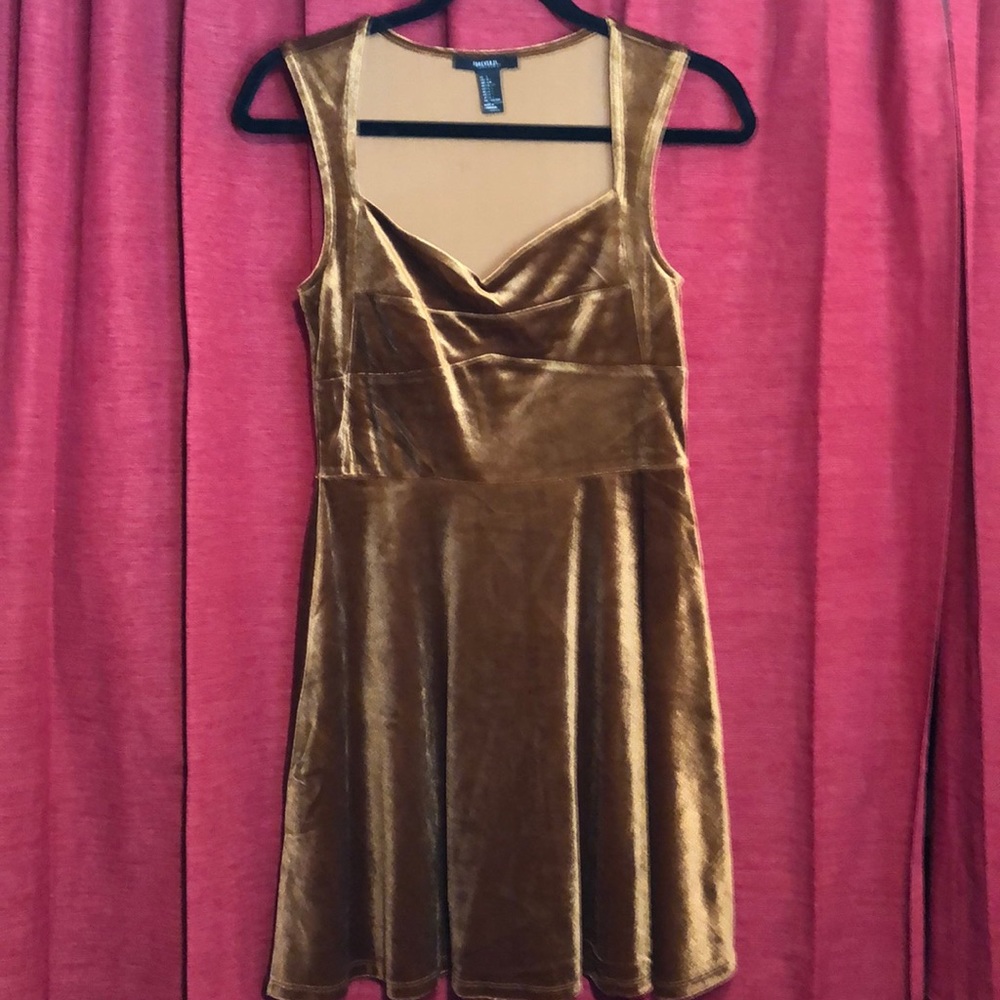 Velvety gold dress